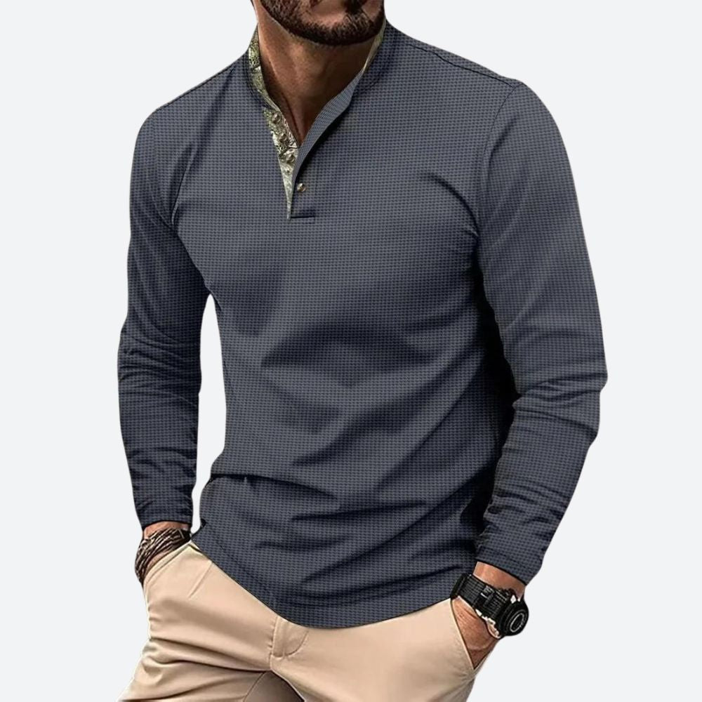 Stylish long-sleeved polo for men - Siegfried